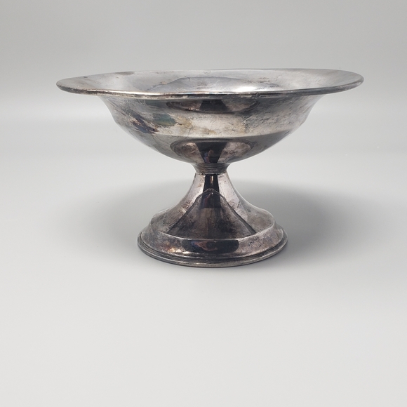 Vintage Hand-Crafted Pewter Pedestal Bowl - Picture 8 of 8